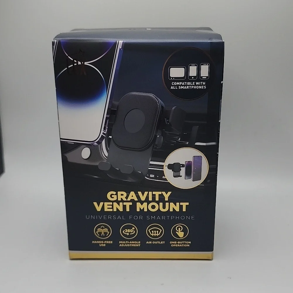 Smartphone Gravity Vent Mount for Vehicle Black